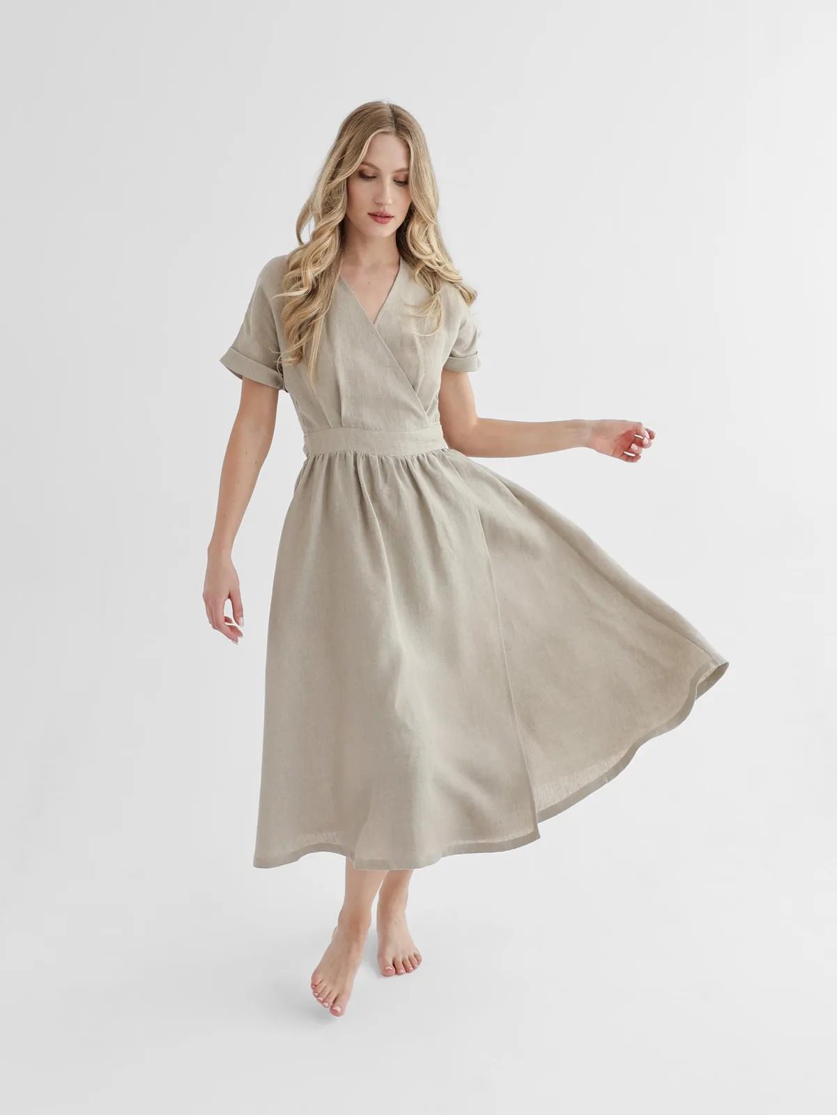 Linen wrap dress